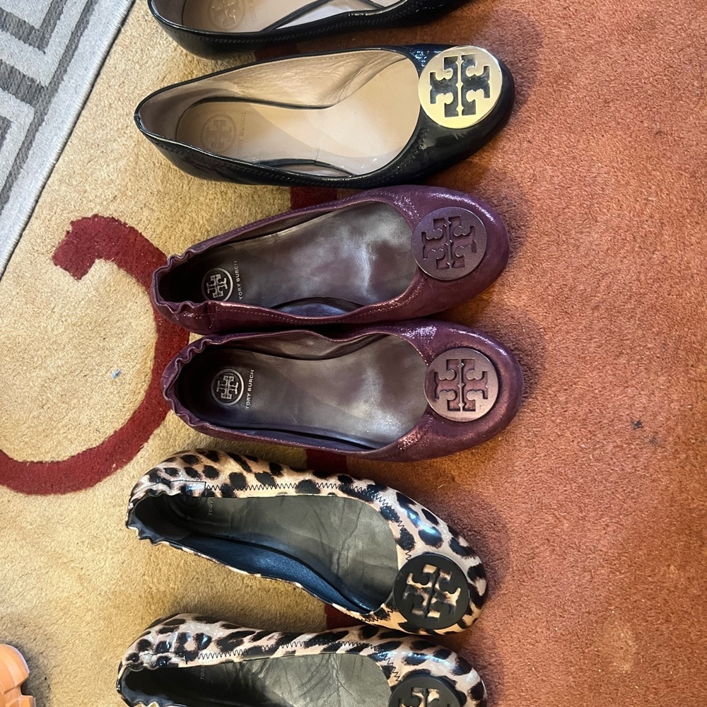 Tory Burch Women's Ballet Flats - Black, Burgundy, Leopard
